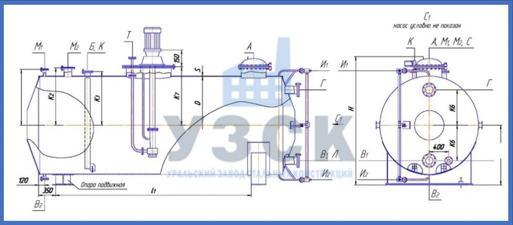Чертеж емкости ГКК в Иркутске